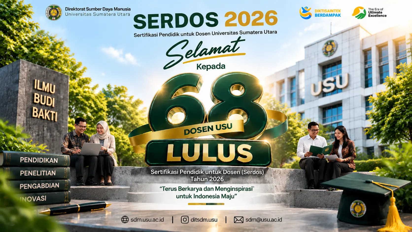 68 Dosen Universitas Sumatera Utara Lulus Sertifikasi Pendidik untuk Dosen Tahun 2026